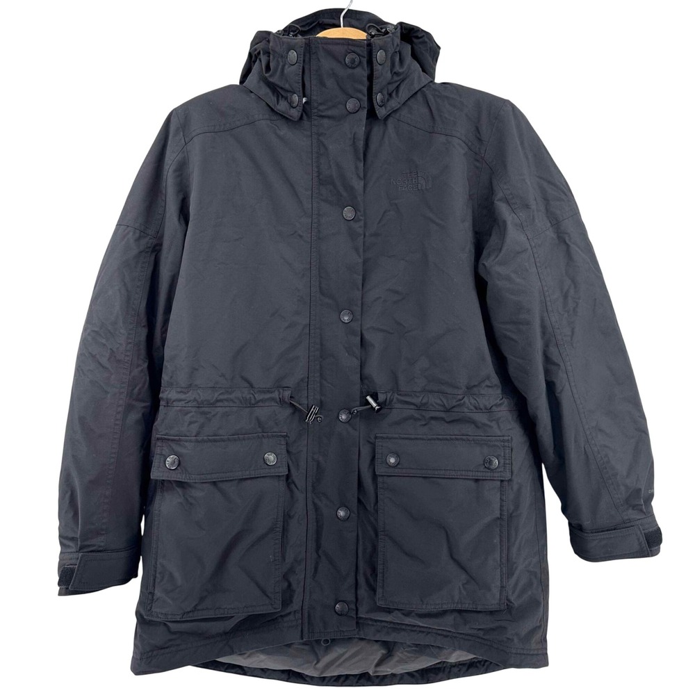 The North Face Reign On Down Parka Black Hooded Parka Jacket Women's L Outdoor